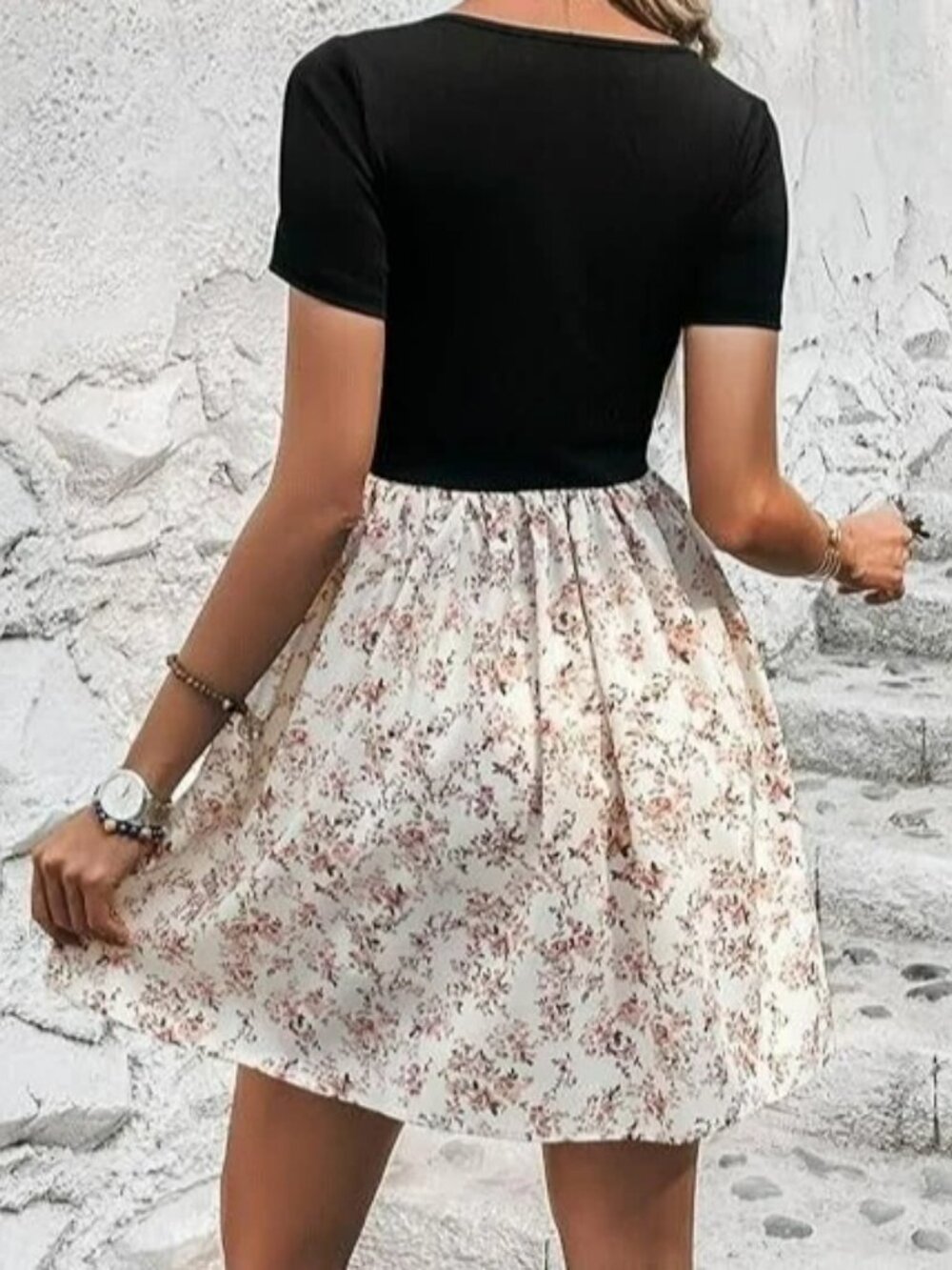 Womens Ditsy Floral Square Neck A Line Dress Cottagecore Spring Size XS - Picture 8 of 8